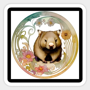 Wombat Nouveau Sticker